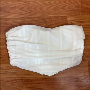 Tiger Mist Ivory Strapless Top